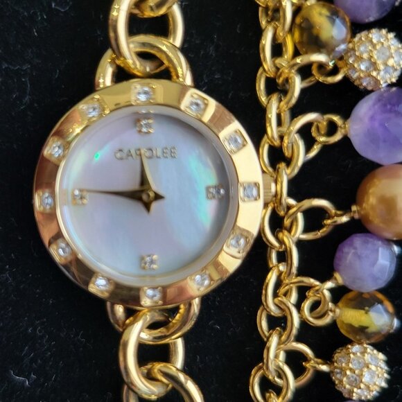 Carolee New York Bracelet Watch W Various Beads